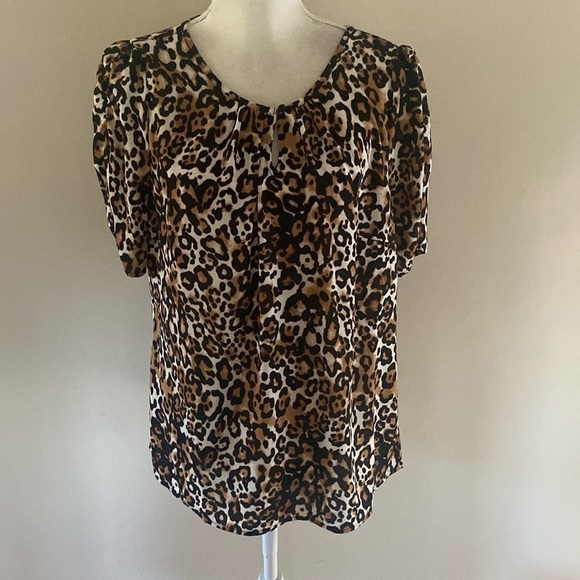 Talbots Animal Print Poly Blouse - Picture 1 of 8